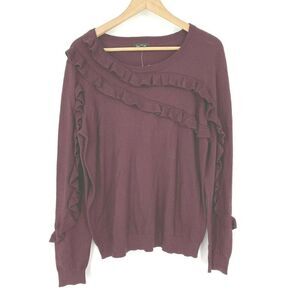 Lord & Taylor Sweater Ruffle Long Sleeve
